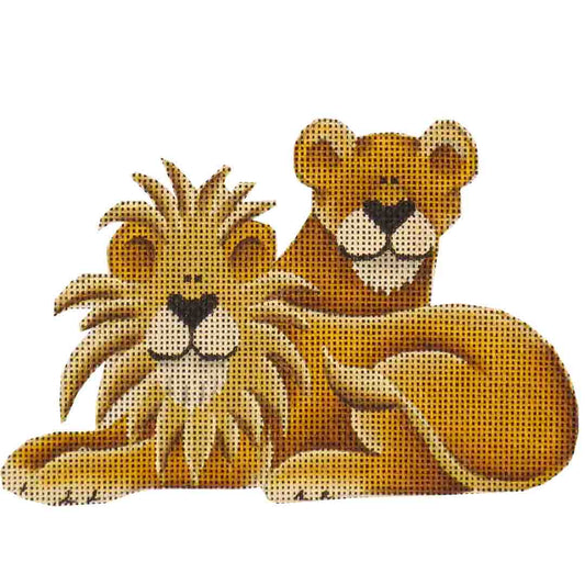Rebecca Wood Designs Lion Pair Needlepoint Canvas