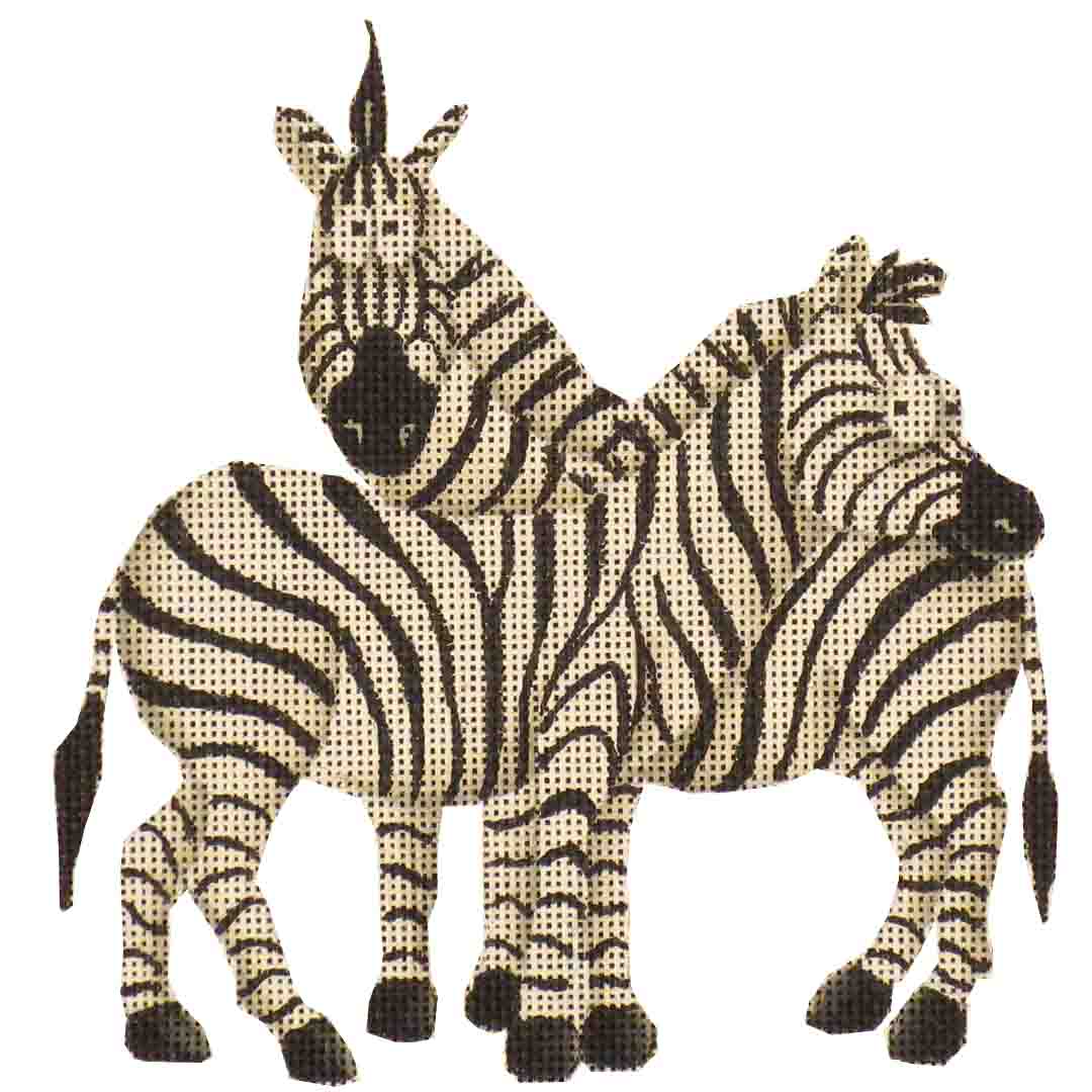 Rebecca Wood Designs Two Zebra Needlepoint Canvas