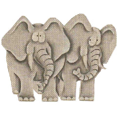 Rebecca Wood Designs Two Elephant Needlepoint Canvas