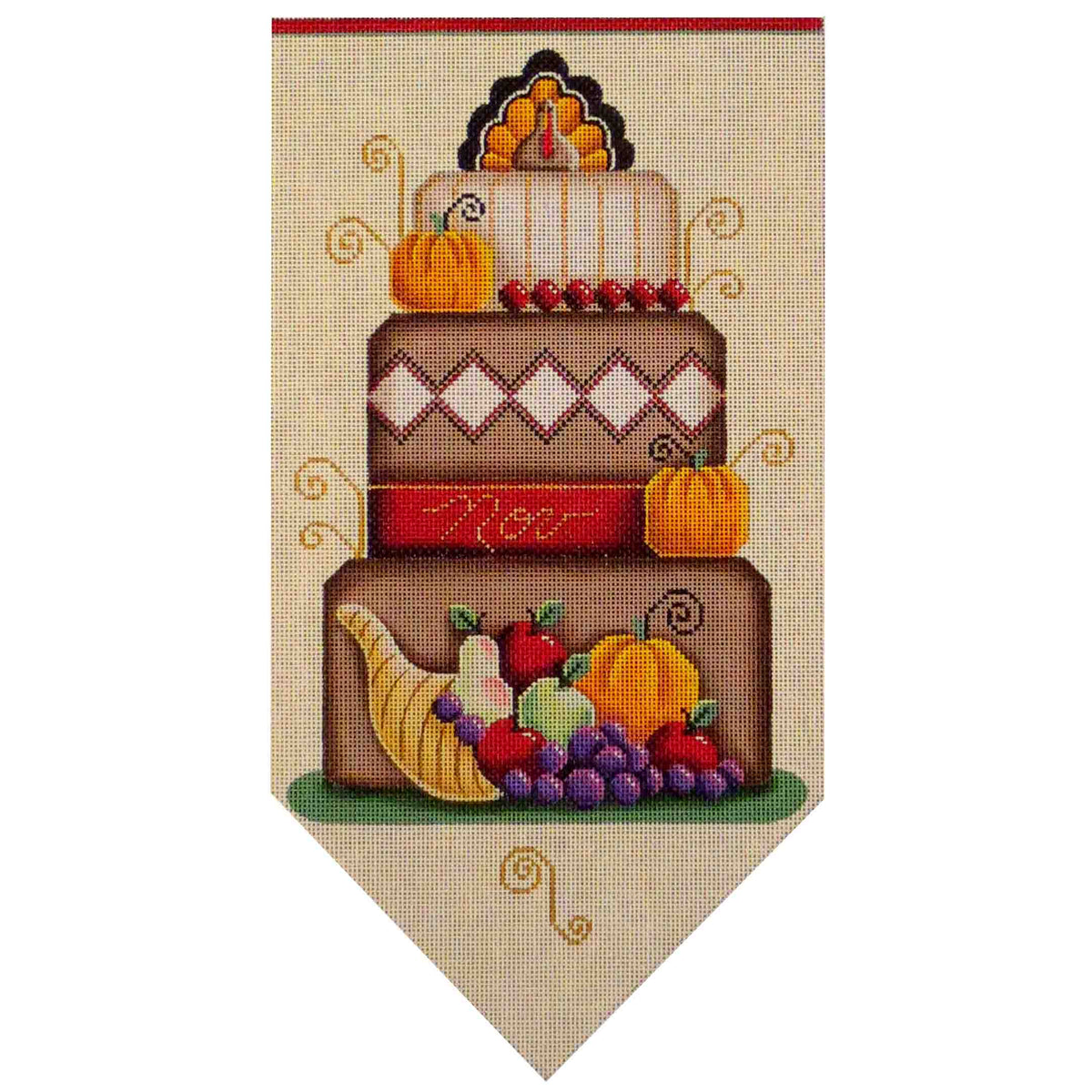 Rebecca Wood Designs November Banner Cake Needlepoint Canvas