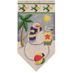 Rebecca Wood Designs June Snowman with Ball Banner Needlepoint Canvas