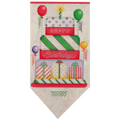Rebecca Wood Designs Birthday Cake Banner Needlepoint Canvas