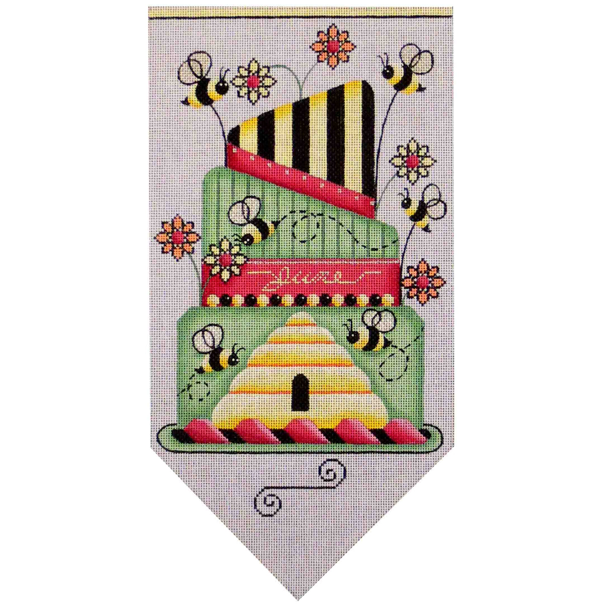 Rebecca Wood Designs June Banner Cake Needlepoint Canvas