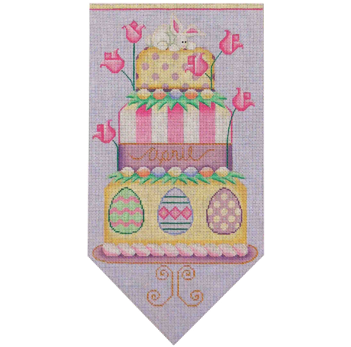 Rebecca Wood Designs Easter Banner Cake Needlepoint Canvas