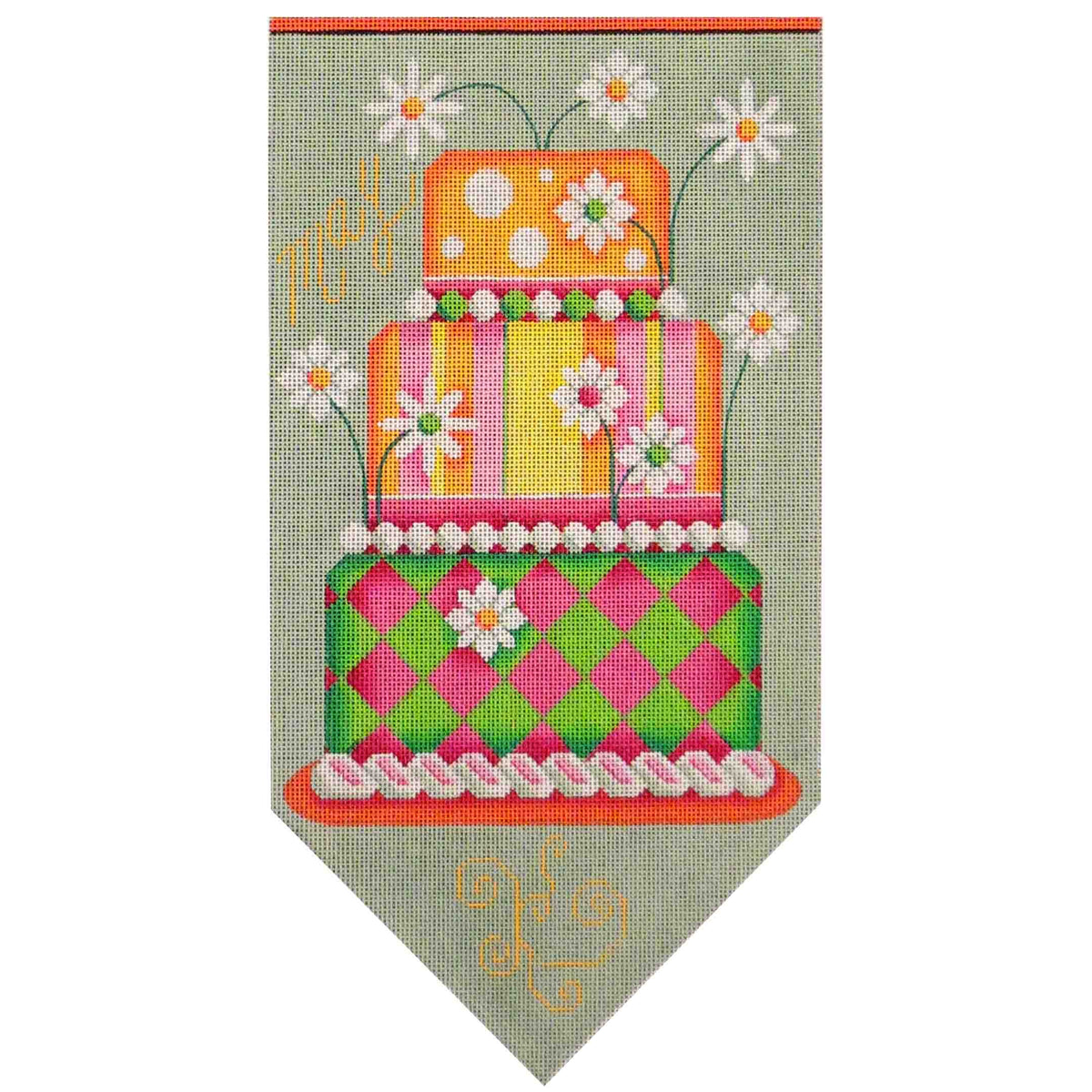 Rebecca Wood Designs May Banner Cake Needlepoint Canvas
