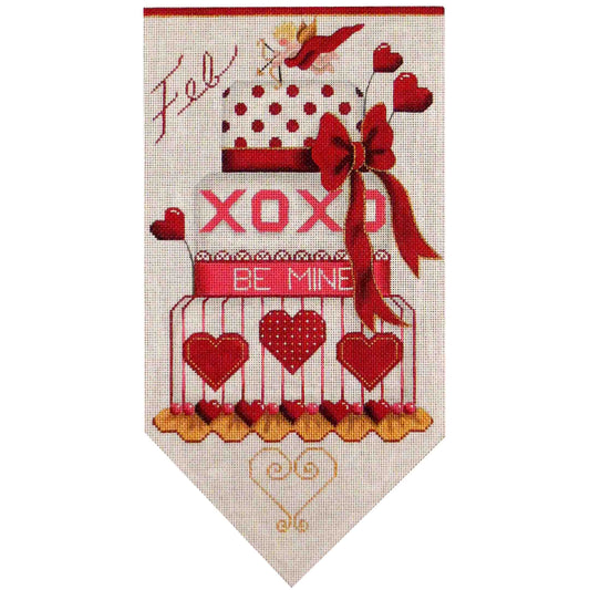 Rebecca Wood Designs February Banner Cake Needlepoint Canvas