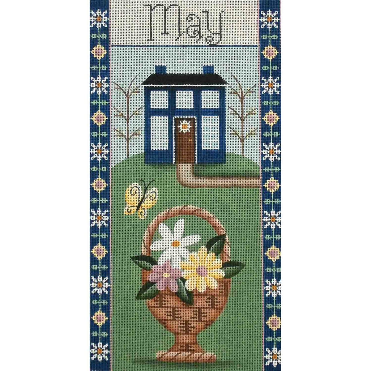 Rebecca Wood Designs May Folk Banner Needlepoint Canvas