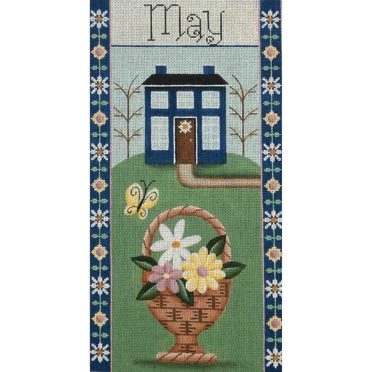Rebecca Wood Designs May Folk Banner Needlepoint Canvas