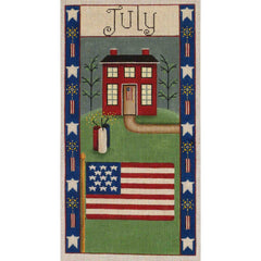 Rebecca Wood Designs July Folk Banner Needlepoint Canvas