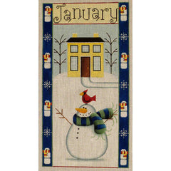 Rebecca Wood Designs January Folk Banner Needlepoint Canvas