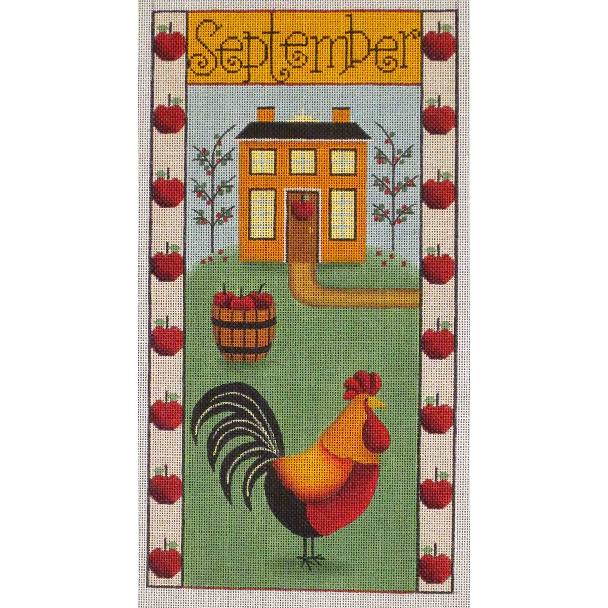 Rebecca Wood Designs September Folk Banner Needlepoint Canvas
