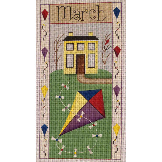 Rebecca Wood Designs March Folk Banner Needlepoint Canvas
