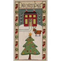 Rebecca Wood Designs December Christmas Folk Banner Needlepoint Canvas