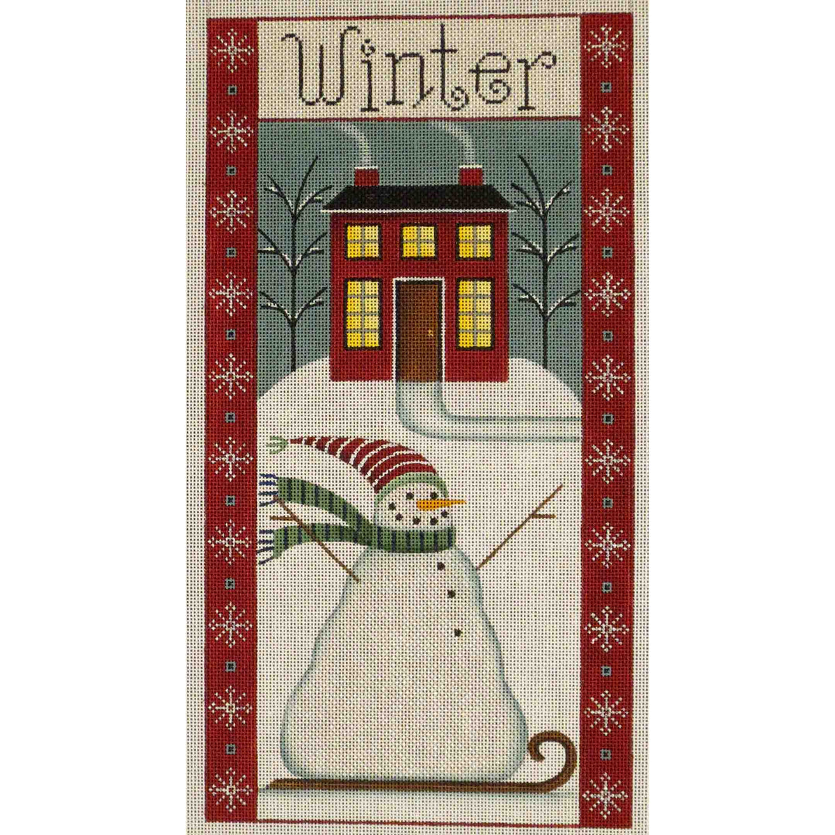 Rebecca Wood Designs Winter Folk Banner Needlepoint Canvas
