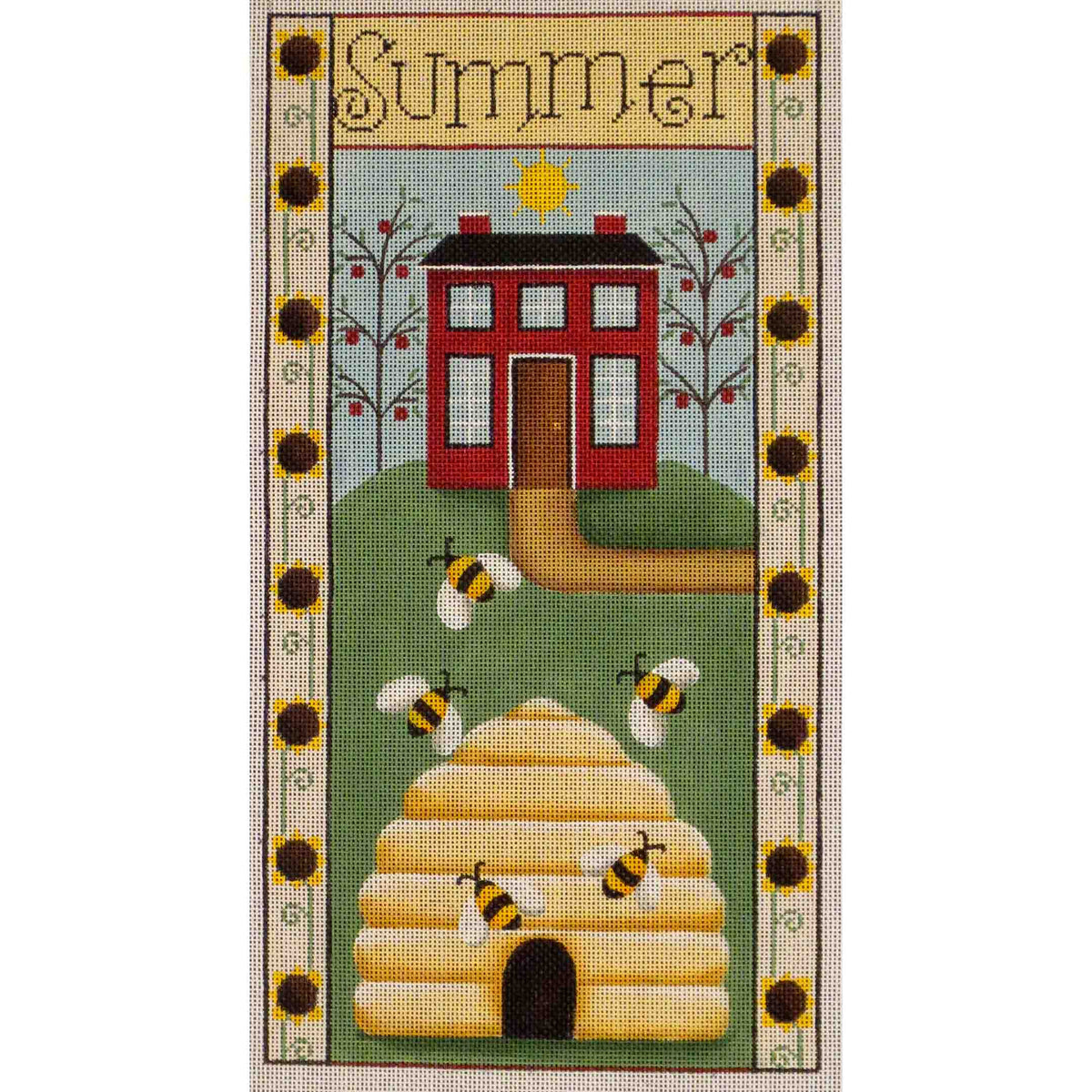 Rebecca Wood Designs Summer Folk Banner Needlepoint Canvas