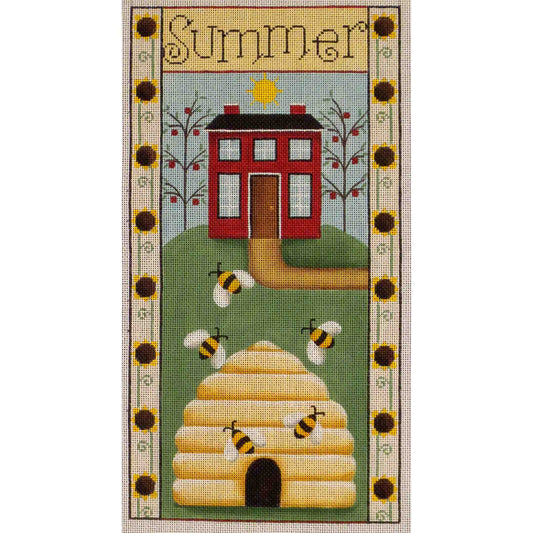 Rebecca Wood Designs Summer Folk Banner Needlepoint Canvas