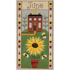 Rebecca Wood Designs June Folk Banner Needlepoint Canvas