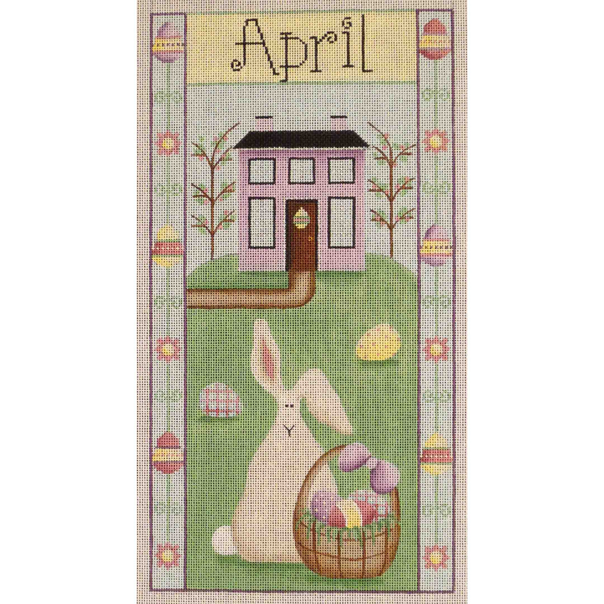 Rebecca Wood Designs Easter Folk Banner Needlepoint Canvas