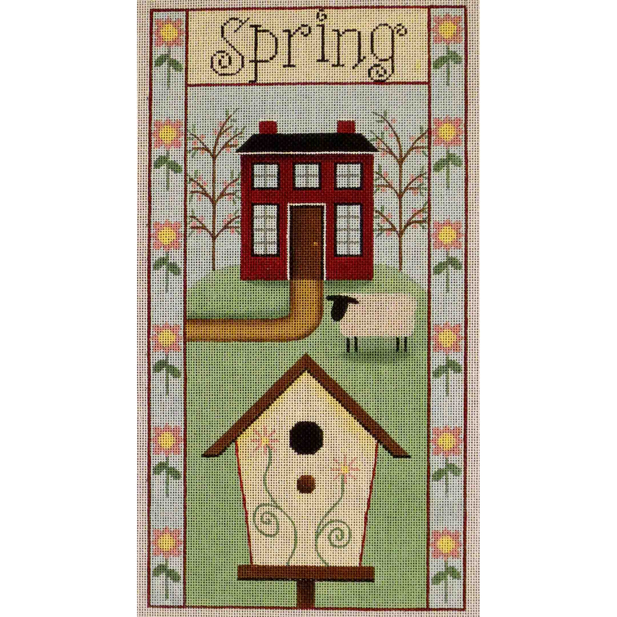 Rebecca Wood Designs Spring Folk Banner Needlepoint Canvas