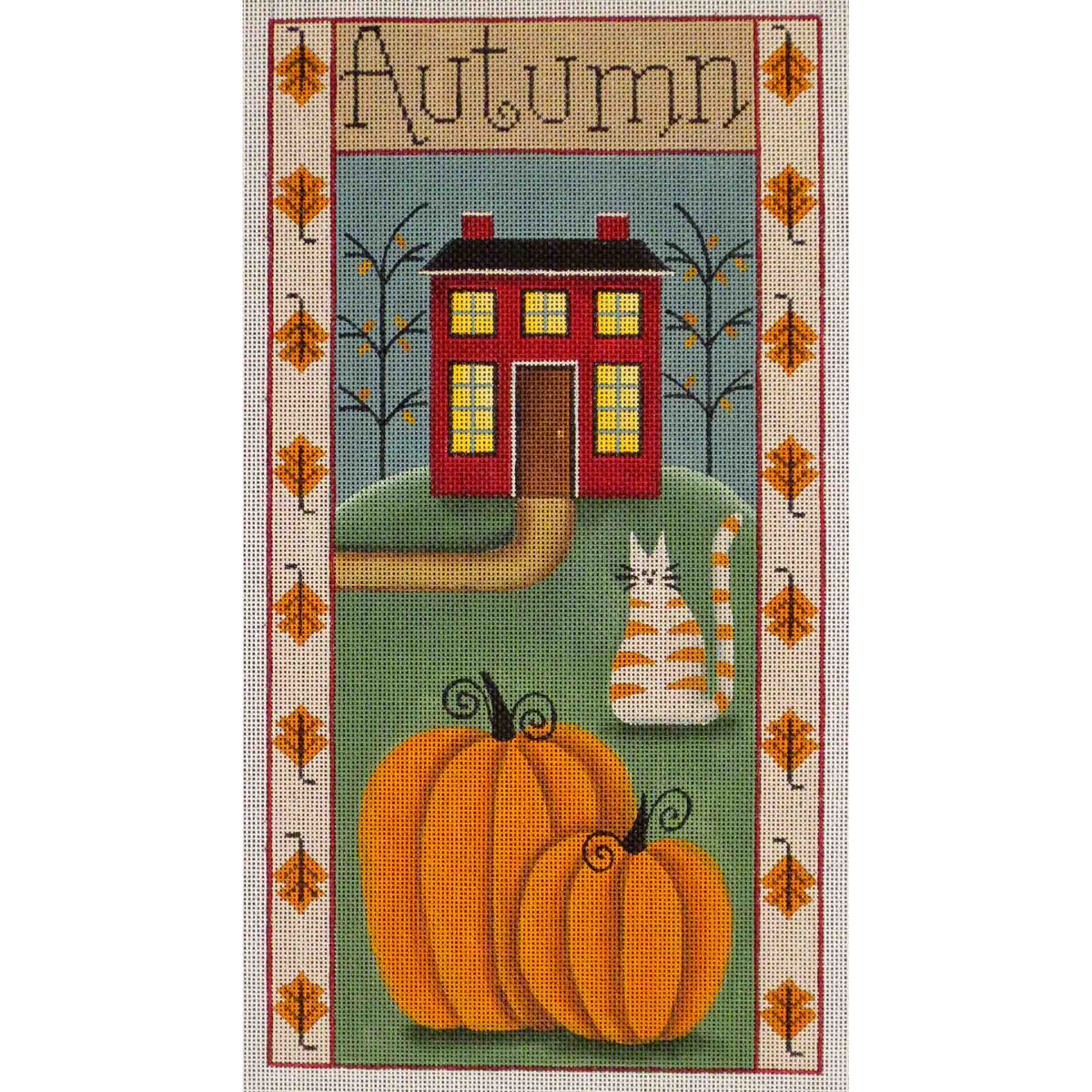 Rebecca Wood Designs Autumn Folk Banner Needlepoint Canvas