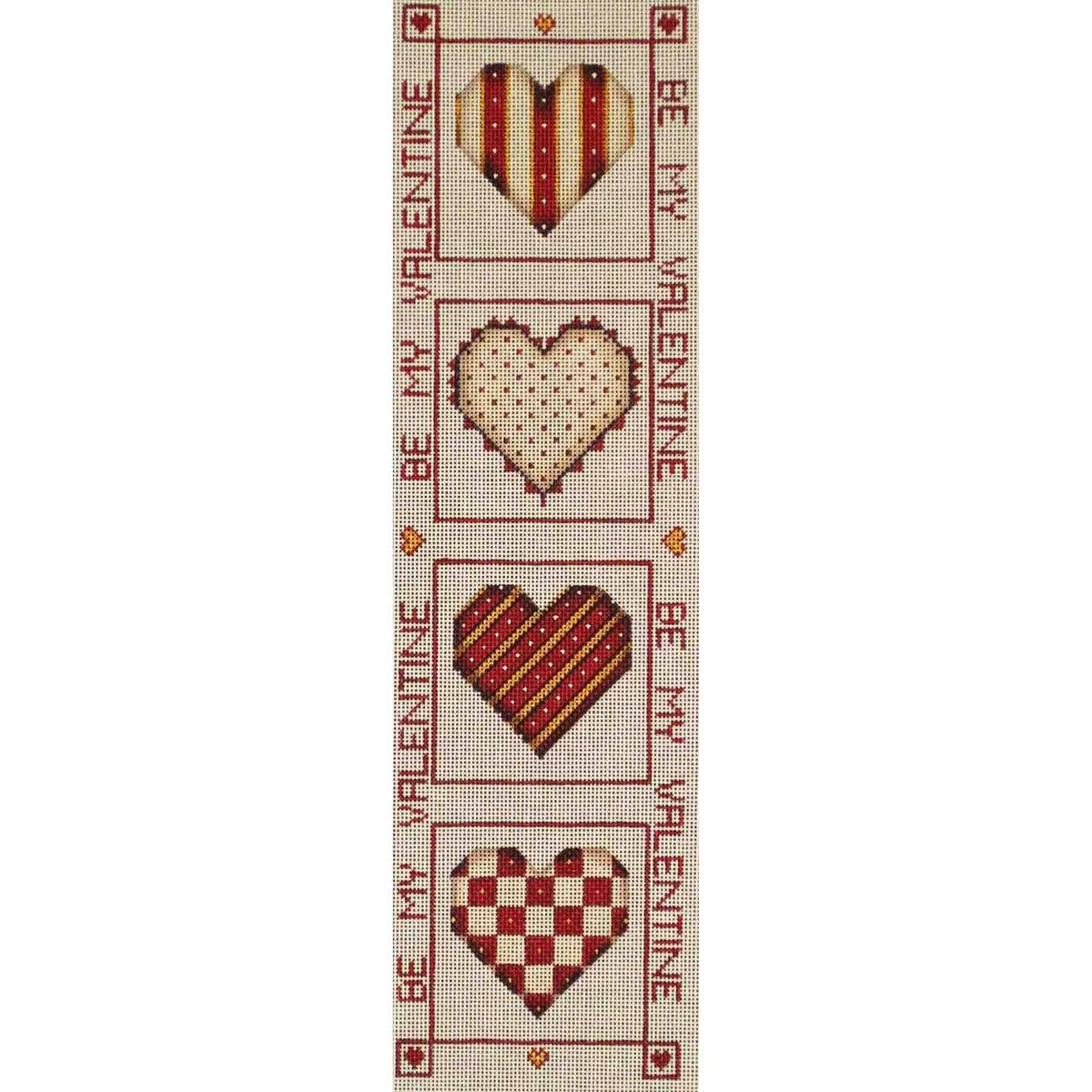 Rebecca Wood Designs February Heart Banner Needlepoint Canvas