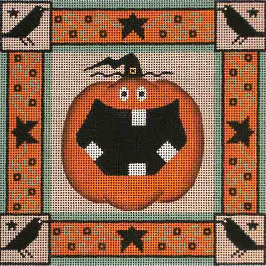 Rebecca Wood Designs Jacko Halloween Pillow Needlepoint Canvas