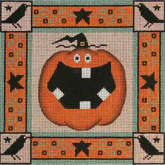 Rebecca Wood Designs Jacko Halloween Pillow Needlepoint Canvas