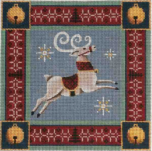 Rebecca Wood Designs Reindeer Pillow Needlepoint Canvas