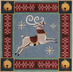 Rebecca Wood Designs Reindeer Pillow Needlepoint Canvas