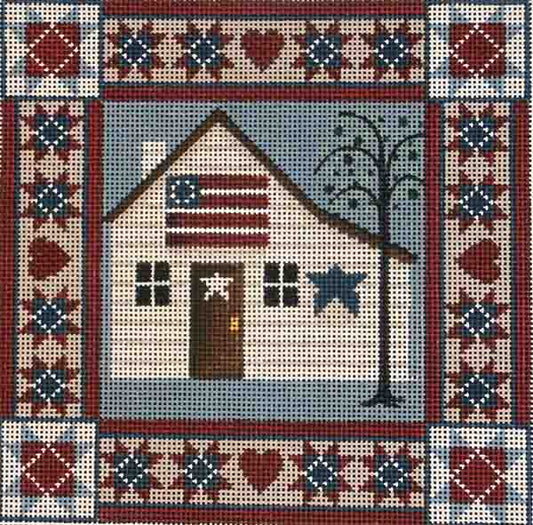 Rebecca Wood Designs Cottage Pillow Needlepoint Canvas