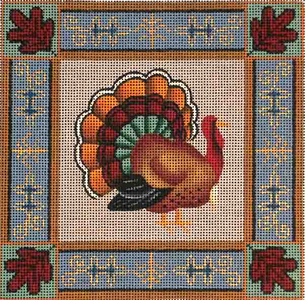 Rebecca Wood Designs Turkey Bird Pillow Needlepoint Canvas