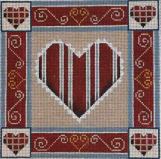 Rebecca Wood Designs Heart Pillow Needlepoint Canvas