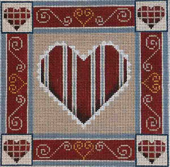Rebecca Wood Designs Heart Pillow Needlepoint Canvas
