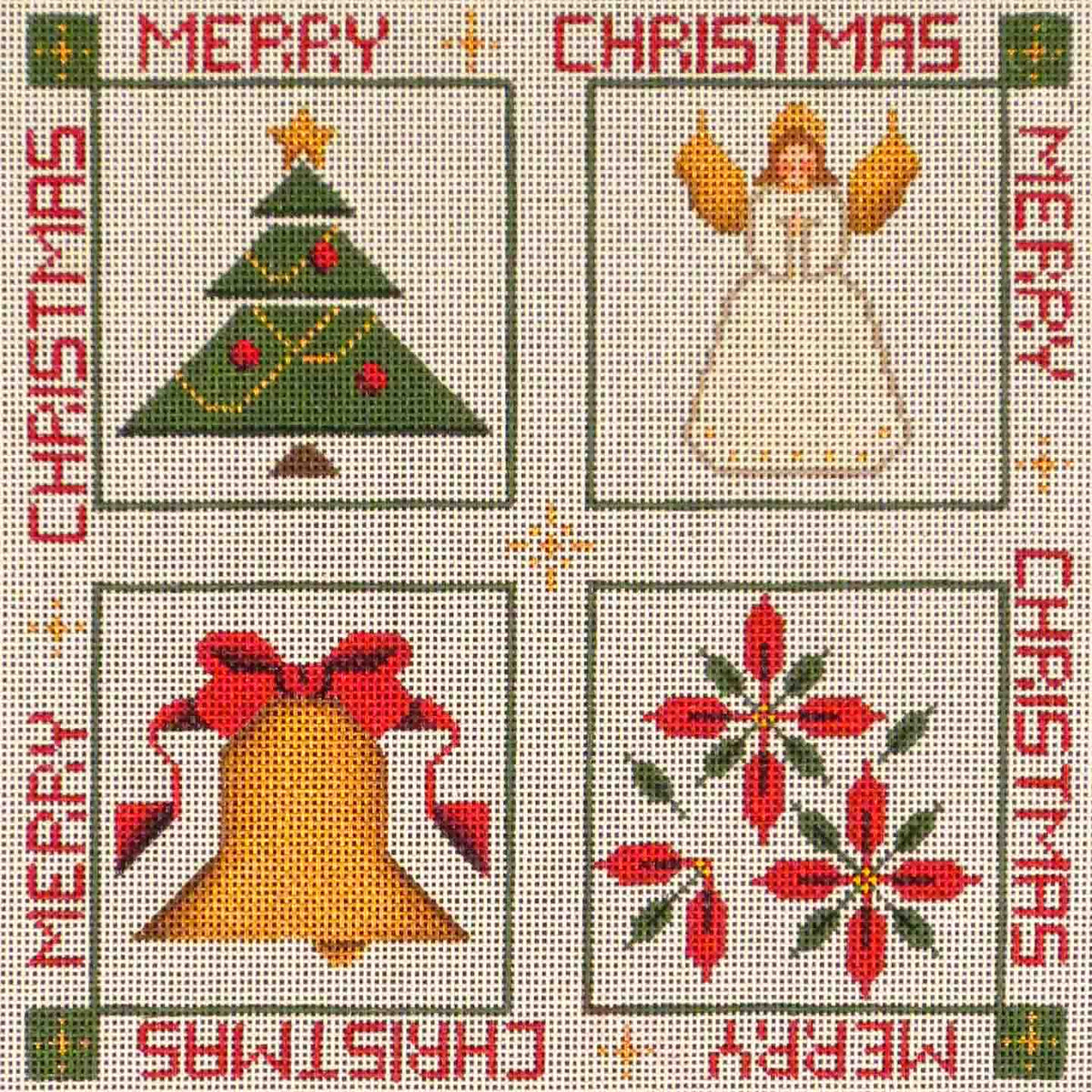 Rebecca Wood Designs December Christmas Pillow Needlepoint Canvas