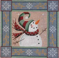 Rebecca Wood Designs Snowman Pillow Needlepoint Canvas