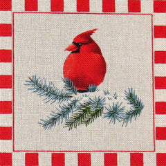 Rebecca Wood Designs Cardinal with Red Border Needlepoint Canvas