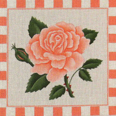 Rebecca Wood Designs Peach Rose Needlepoint Canvas