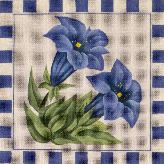 Rebecca Wood Designs Blue Gentian Needlepoint Canvas