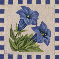 Rebecca Wood Designs Blue Gentian Needlepoint Canvas