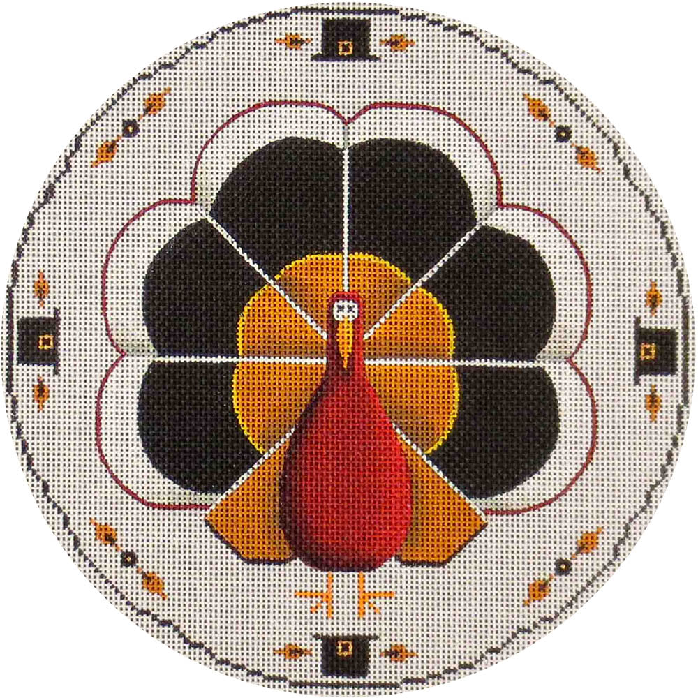 Rebecca Wood Designs November Round Pillow Needlepoint Canvas