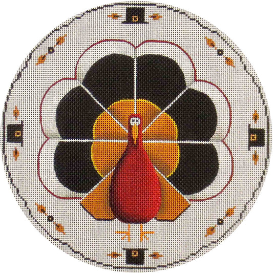 Rebecca Wood Designs November Round Pillow Needlepoint Canvas
