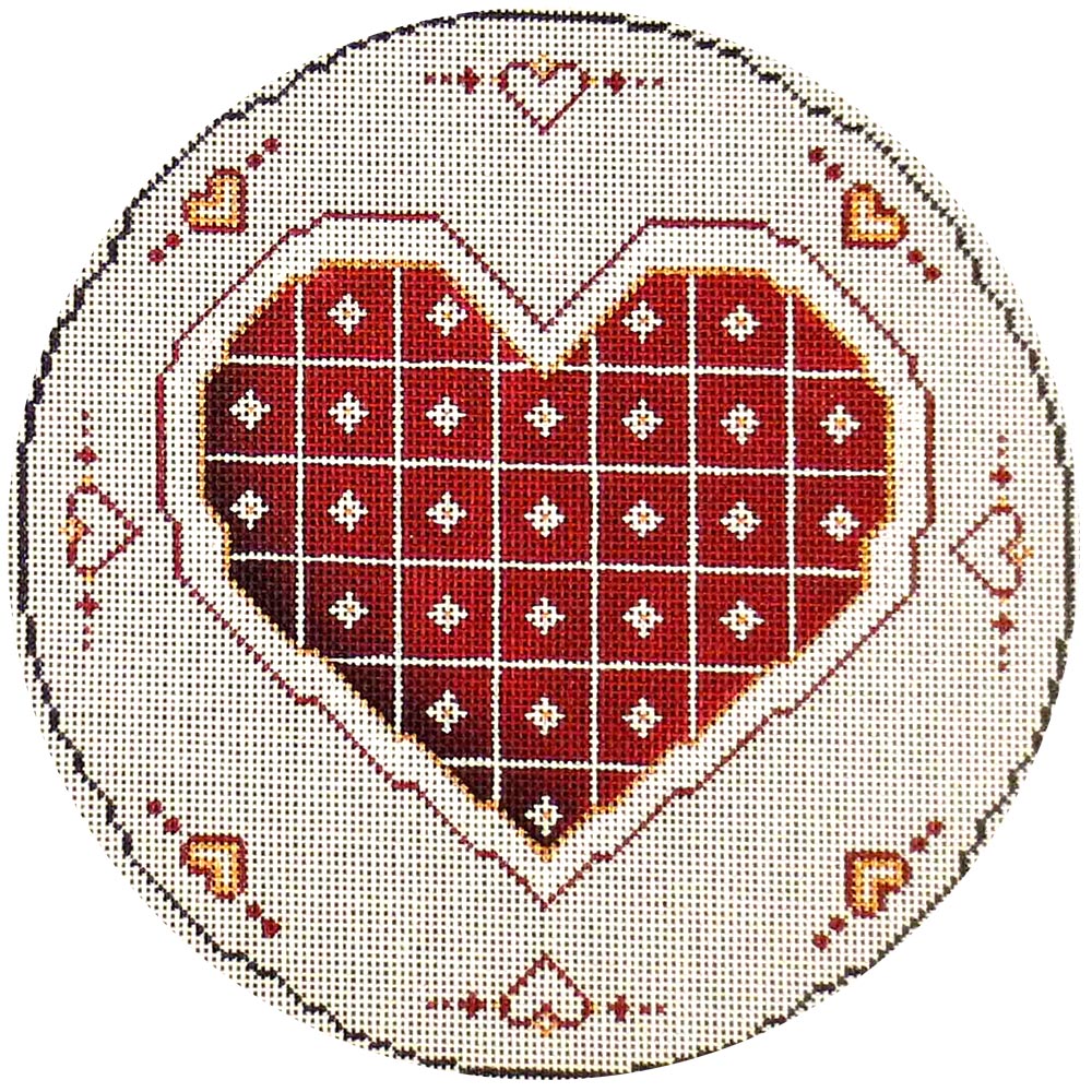 Rebecca Wood Designs February Round Pillow Needlepoint Canvas