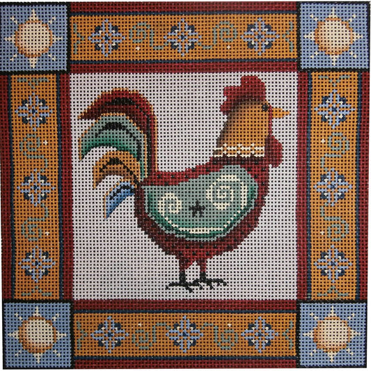 Rebecca Wood Designs Rooster Pillow Needlepoint Canvas