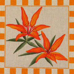 Rebecca Wood Designs Orange Flower Needlepoint Canvas