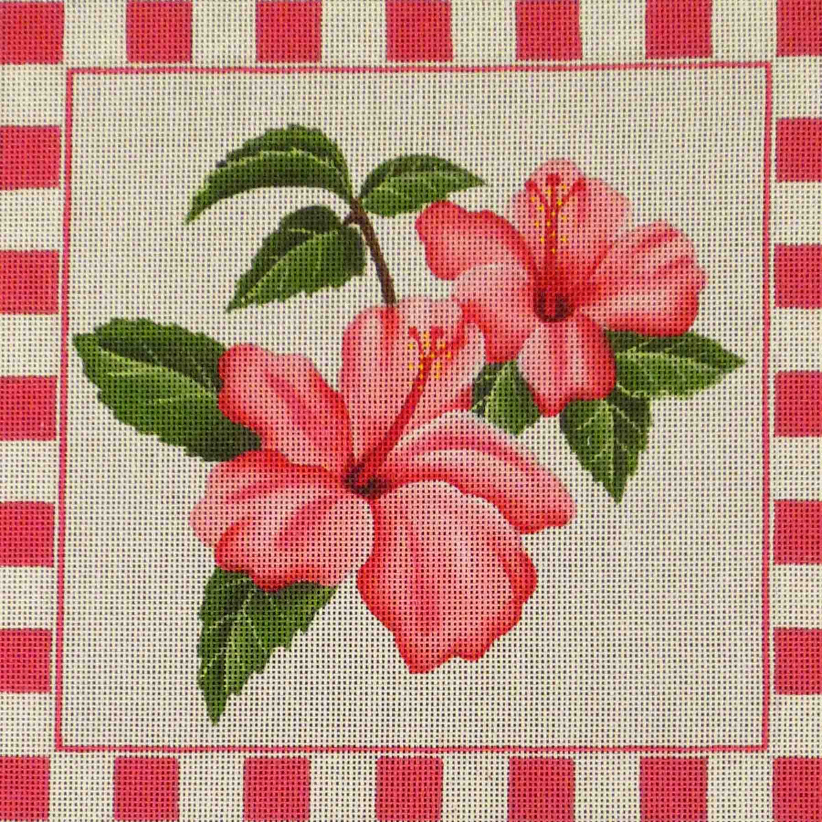 Rebecca Wood Designs Pink Flower Needlepoint Canvas