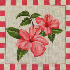 Rebecca Wood Designs Pink Flower Needlepoint Canvas