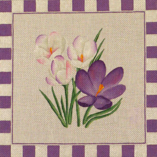 Rebecca Wood Designs Lavender Crocus Needlepoint Canvas