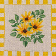 Rebecca Wood Designs Sunflower with Leaves Needlepoint Canvas
