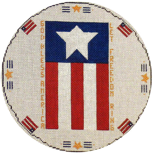 Rebecca Wood Designs July Round Pillow Needlepoint Canvas