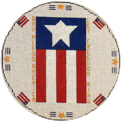 Rebecca Wood Designs July Round Pillow Needlepoint Canvas